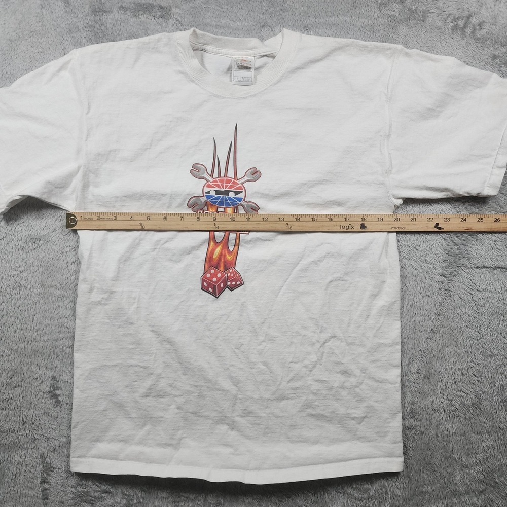 VINTAGE Las Vegas Motor Speedway Shirt Mens Large White NASCAR Y2K Sin City - Picture 7 of 11